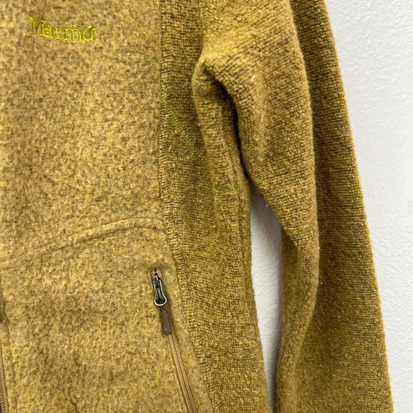 Marmot light brown full zip wool blend full zip jacket long sleeve  Size: M - Picture 4 of 9